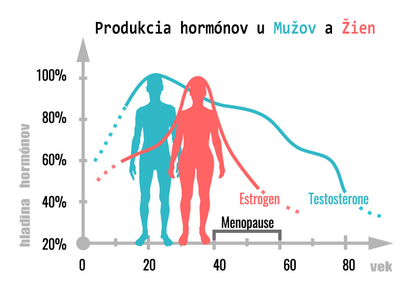 hladina hormónov u žien a mužov